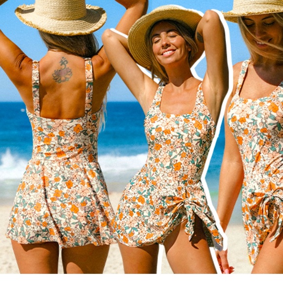 🆕#2~ CUPSHE Women's One Piece Swimsuit Bathing Suit Scoop Neck Swimdress… - Picture 6 of 12